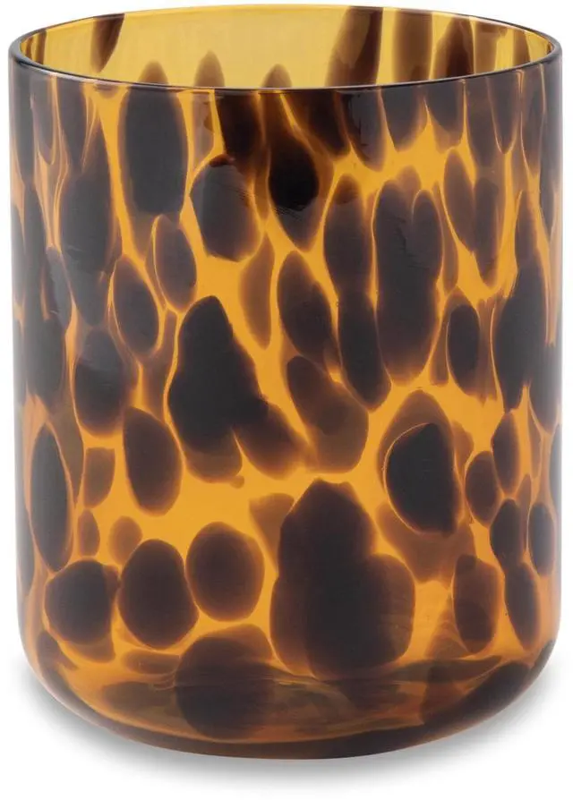Main image of Thyme & Table 12 fl oz Brown Tortoise Shell Drinking Glass, Kitchen Drinkware Tumbler Cup