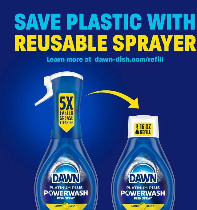 Alt view image 4 of 7 - Dawn Platinum Powerwash Dish Spray, Lemon Scent Dish Soap Starter Kit, 16 fl oz