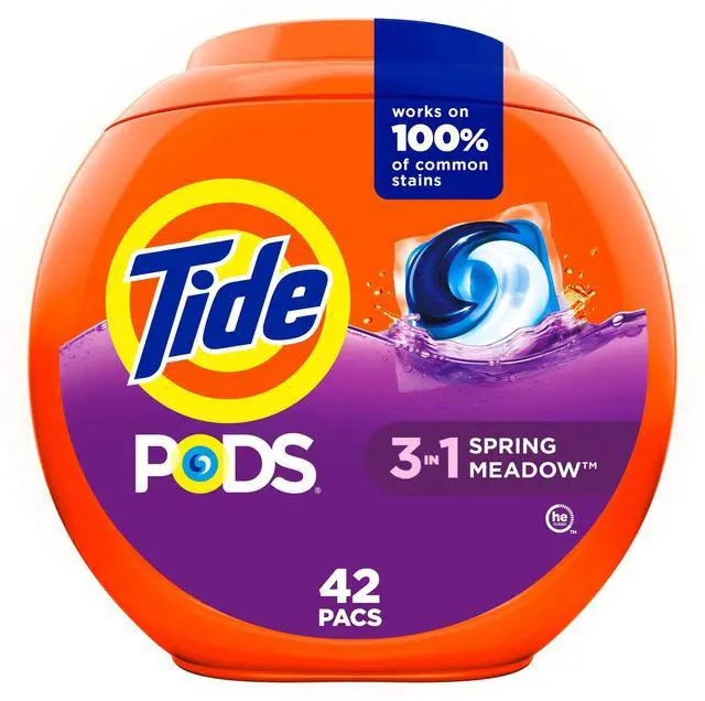 Main image of Tide PODS Laundry Detergent Pacs, Spring Meadow Fresh Scent, 3in1 Stain Remover, 42 Count