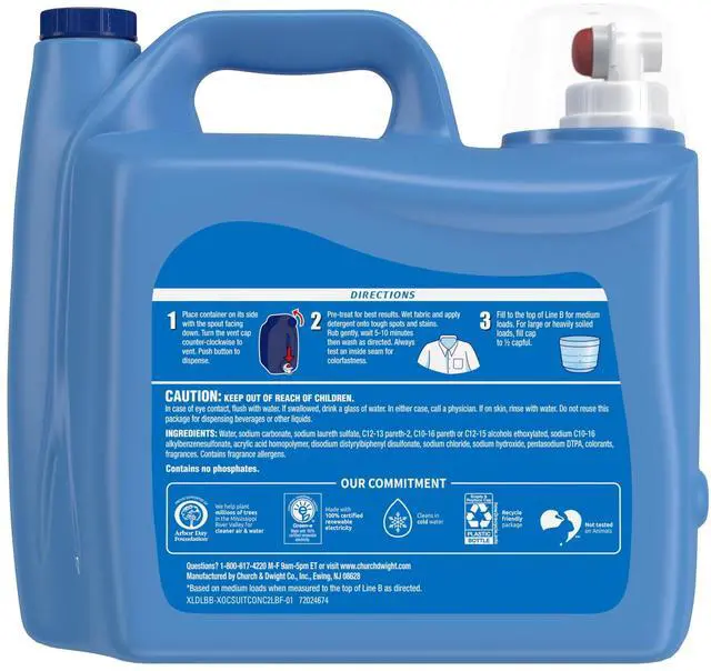 Alt view image 3 of 7 - Xtra Plus OxiClean Liquid Laundry Detergent, OxygenPowered Stain Remover, 203.1 fl oz, 131 Loads
