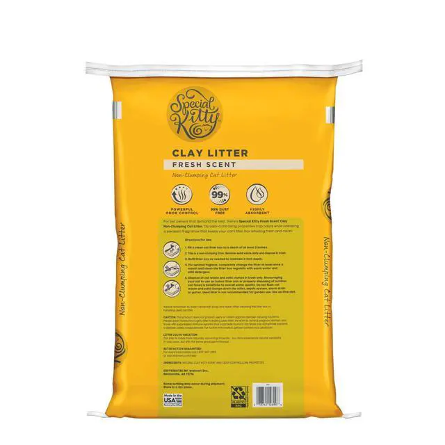 Alt view image 4 of 7 - Special Kitty NonClumping Clay Cat Litter, Fresh Scent, Odor Control, 25 lb Bag, 1Count