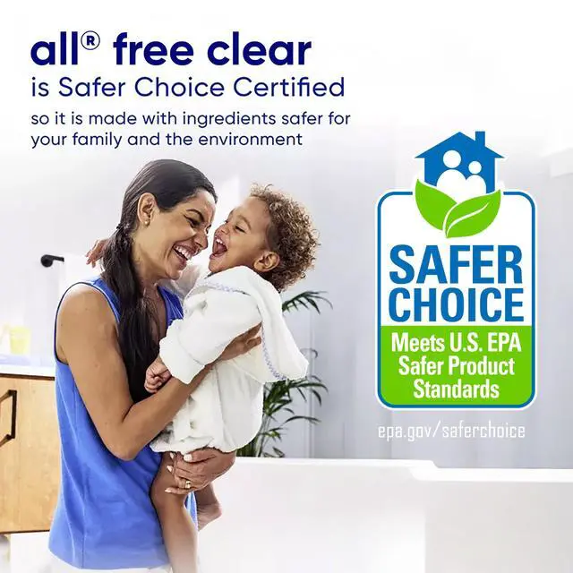 Alt view image 7 of 7 - all Free Clear Liquid Laundry Detergent, Hypoallergenic, Unscented for Sensitive Skin, 73 fl oz, 58 Loads