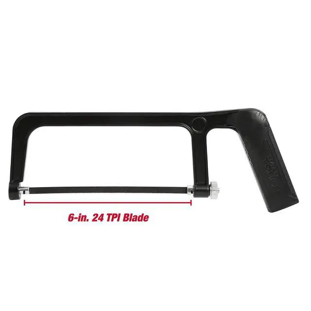 Alt view image 4 of 4 - Hyper Tough 6-Inch Mini Hacksaw with Adjustable 24 Tooth Per-Inch Blade, Handsaw 1291V