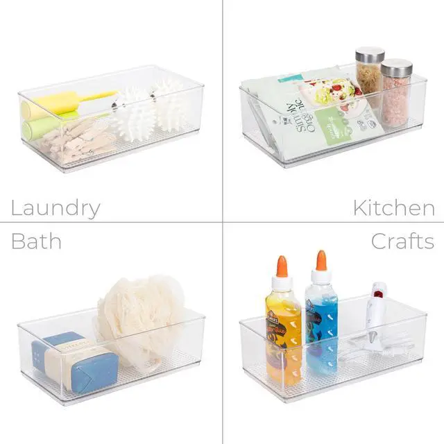 Alt view image 5 of 6 - Mainstays Large Clear Plastic Bathroom Organizer Bin