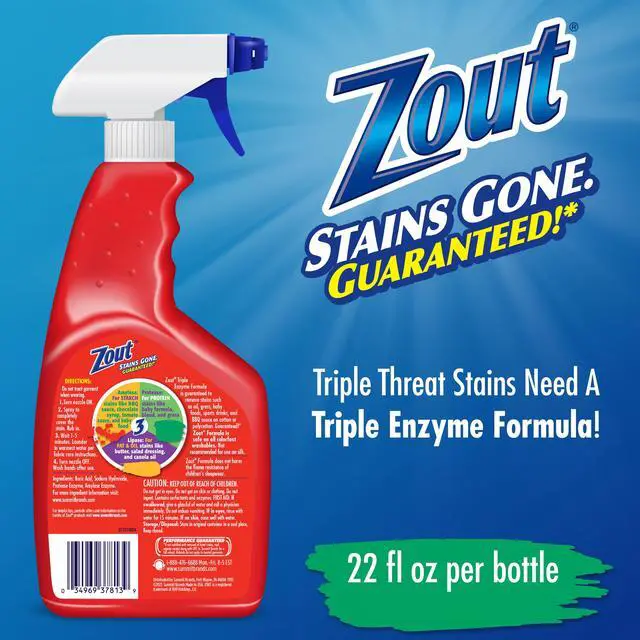 Alt view image 3 of 7 - Zout Triple Enzyme Formula Laundry Stain Remover Spray, 22 oz, 1 Pack