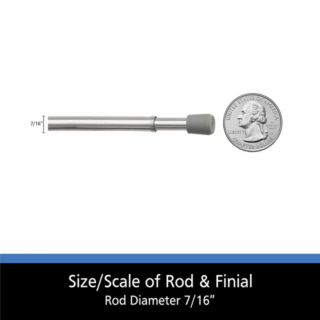 Alt view image 5 of 6 - Mainstays Adjustable Spring Tension Curtain Rod (2 Pack), 7/16 in, 18-28 in, Chrome