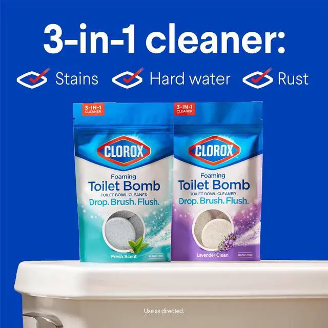 Alt view image 4 of 5 - Clorox Lavender Clean Foaming Toilet Bomb Toilet Bowl Cleaner, Bleach Free, 5 Count