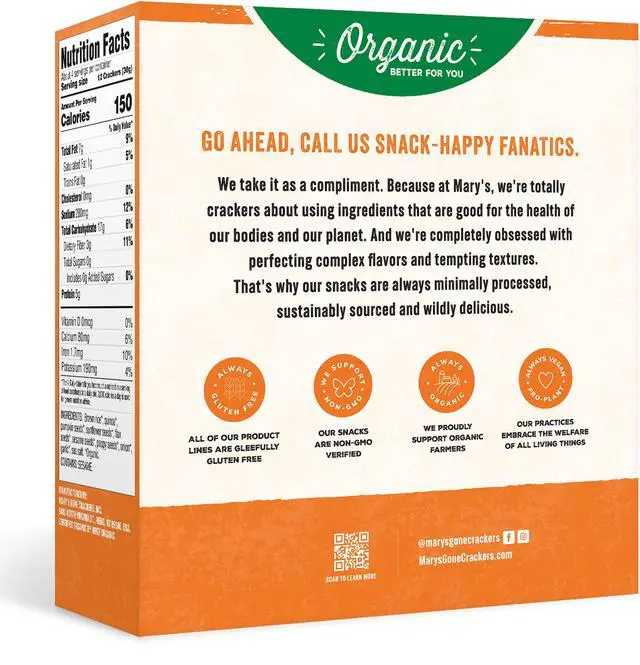 Alt view image 4 of 5 - Mary's Gone Crackers Super Seed Everything Crackers, Organic, Gluten Free, 4 oz