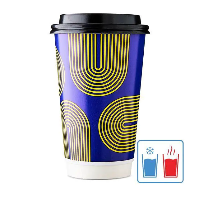 Alt view image 6 of 6 - Great Value 16 oz Insulated Hot Paper Cups with Lids, 20 Count