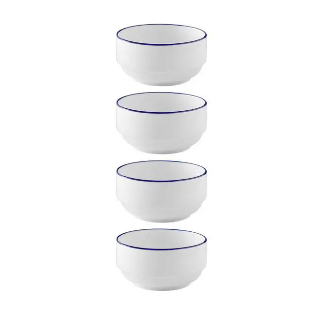 Alt view image 2 of 4 - Mainstays Blue Rim Stoneware Bowl (3 Pack)