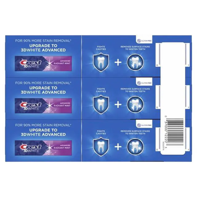 Alt view image 4 of 7 - Crest Plus Baking Soda & Peroxide Whitening Toothpaste, Fresh Mint, 5.7 oz, 3-Pack