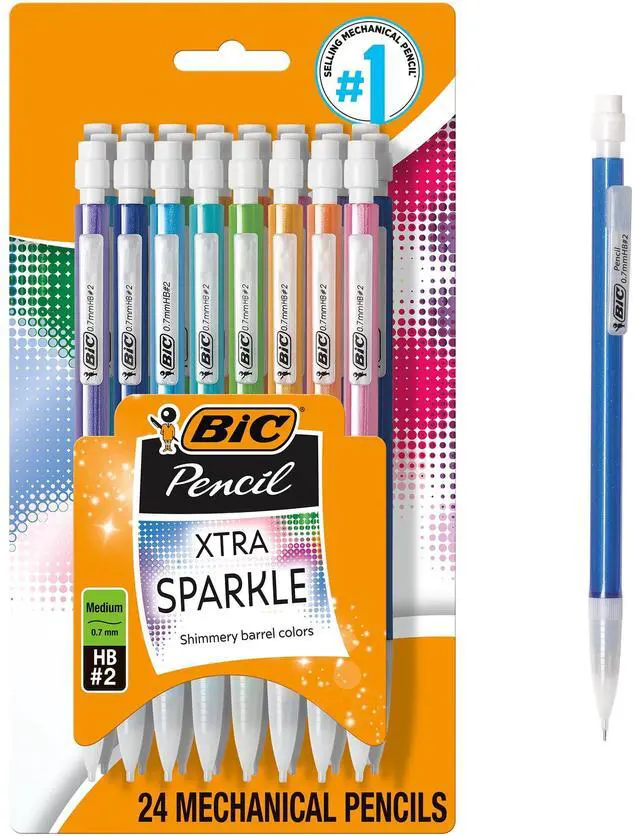 Main image of BIC Xtra-Sparkle Number 2 Mechanical Pencils, 0.7mm, 24-Count Pack