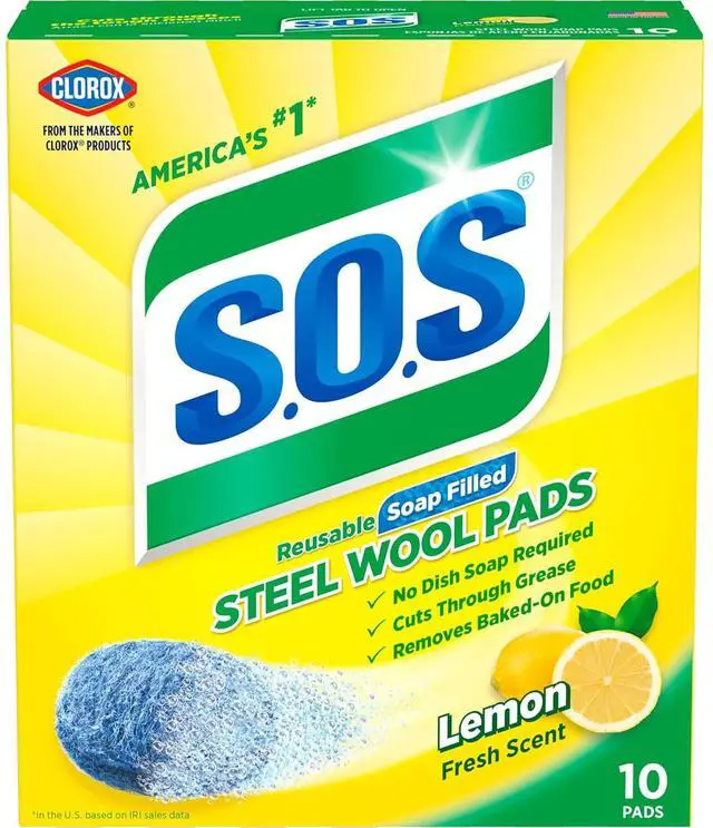 Main image of S.O.S Steel Wool Soap Pads, Lemon Fresh, 10 Count