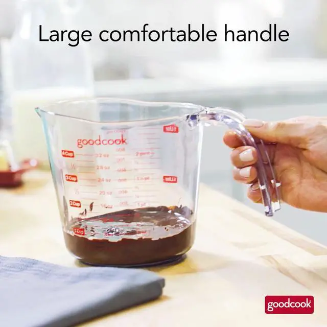 Alt view image 2 of 6 - GoodCook Everyday 2-Cup Liquid Measuring Cup with Ounces and Milliliters Markings, Tapered Pour Spout, Easy-to-Read Lines, Comfortable Handle for Precise Measuring, Clear