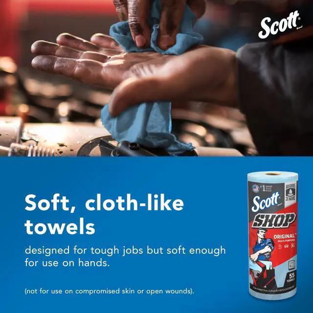Alt view image 4 of 7 - Scott Shop Towels Original, 55 Towels per Roll, 30 Rolls per Case