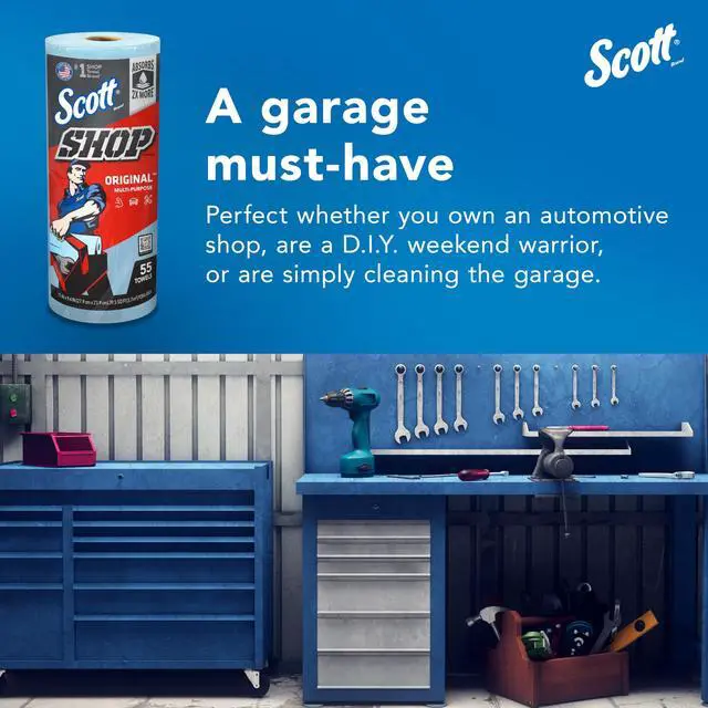 Alt view image 2 of 7 - Scott Shop Towels Original, 55 Towels per Roll, 30 Rolls per Case