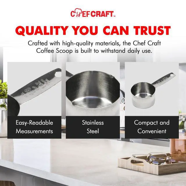 Alt view image 4 of 7 - Chef Craft Select Coffee Measurer, 4 Inch, 2 Tbsp, Stainless Steel