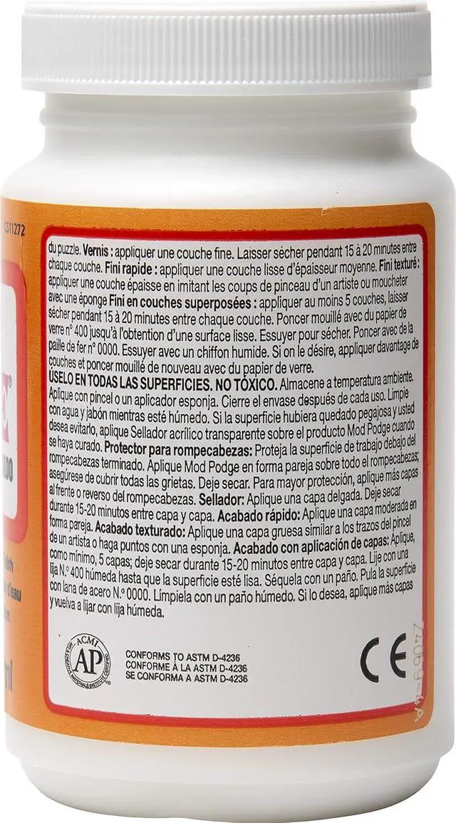 Alt view image 3 of 5 - Mod Podge PLCS11272 Water Base Sealer, Glue, Satin Finish, 8oz, Clear