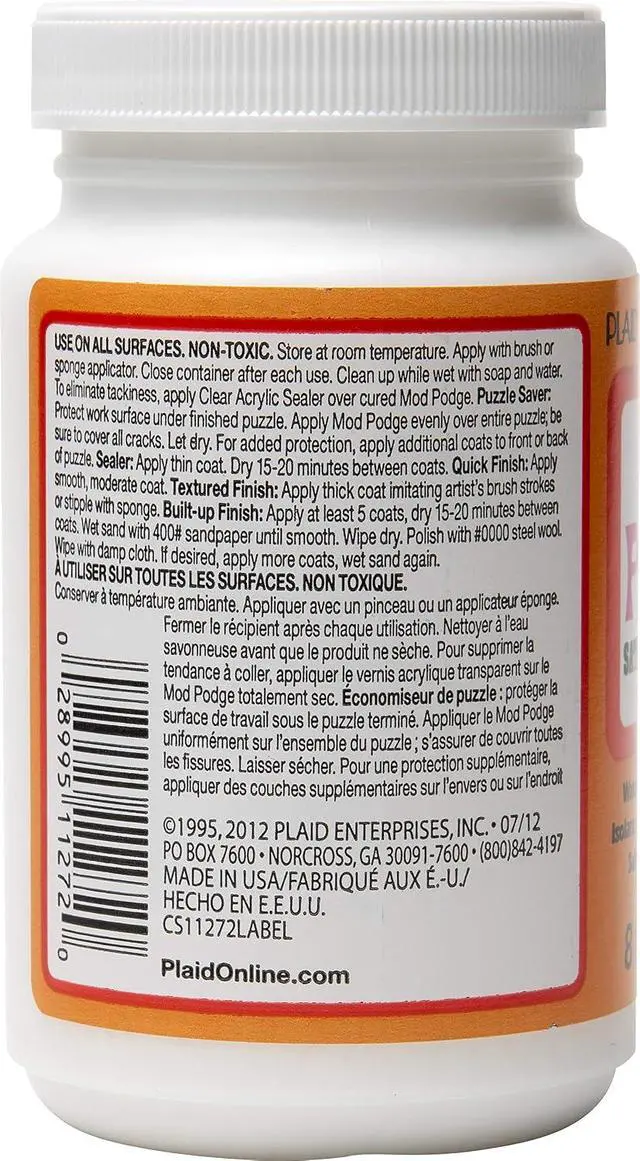 Alt view image 4 of 5 - Mod Podge PLCS11272 Water Base Sealer, Glue, Satin Finish, 8oz, Clear