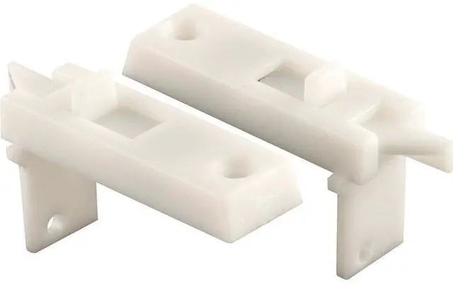 Main image of Prime-Line F 2642 Vinyl Spring-Loaded Replacement Window Tilt Latch, 1-11/16" Hole Center, White, 1 Pair