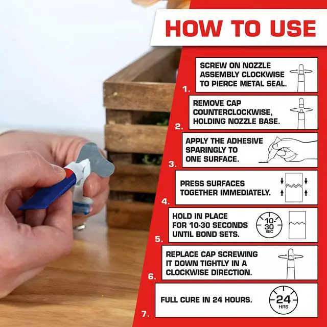 Alt view image 5 of 6 - Loctite Super Glue Liquid 0.07 fl oz Tube 2 Pack, Clear, Cyanoacrylate Adhesive, Quick Dry for Plastic, Wood, Metal, Crafts & Repair