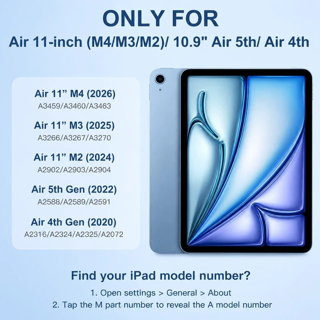Alt view image 5 of 6 - CHESONA for iPad Air 11Inch (M4/M3/M2) & iPad Air 4th/5th Keyboard Case