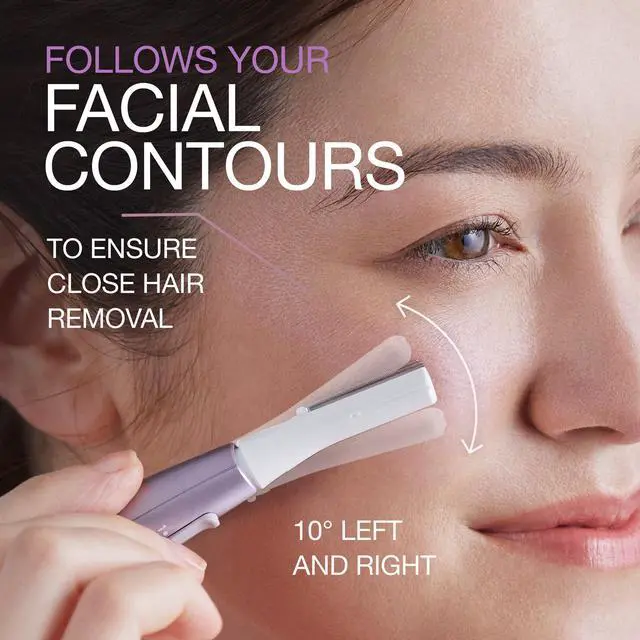 Alt view image 3 of 7 - Panasonic ES-WF71-V Women's Eyebrow & Facial Hair Trimmer, Gentle Face Shaver for Peach Fuzz, Brows & Upper Lip, Flexible Head, Compact Battery-Operated