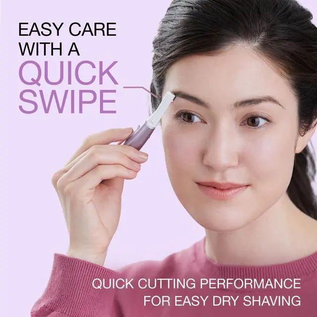 Alt view image 5 of 7 - Panasonic ES-WF71-V Women's Eyebrow & Facial Hair Trimmer, Gentle Face Shaver for Peach Fuzz, Brows & Upper Lip, Flexible Head, Compact Battery-Operated