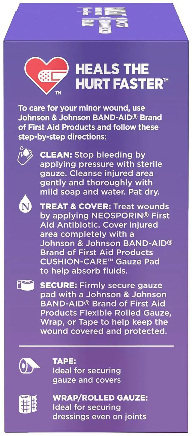 Alt view image 6 of 6 - BAND-AID Cushion-Care Gauze Pads, Medium, 3in x 3in, 10 Count