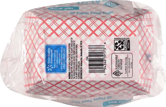 Alt view image 5 of 6 - Great Value Disposable Paper Food Trays, 50 Count, Holds Up to 3 lb
