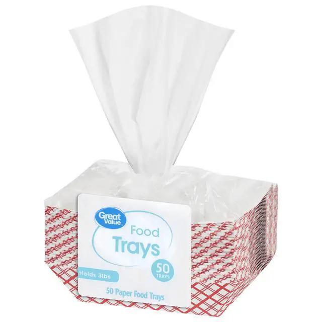 Alt view image 4 of 6 - Great Value Disposable Paper Food Trays, 50 Count, Holds Up to 3 lb