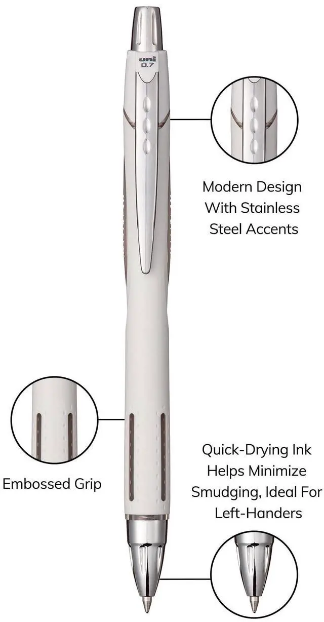 Alt view image 6 of 6 - Uniball Jetstream Retractable Ballpoint Pens, Fine Point 0.7mm, Black Ink, 4 Count