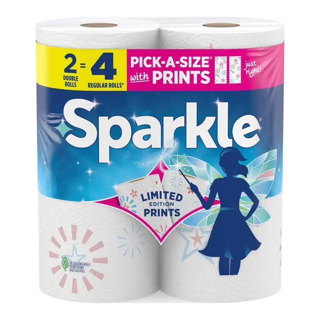 Alt view image 3 of 6 - Sparkle Pick-a-Size Paper Towels, 2 Double Roll, Limited Edition Summer Design