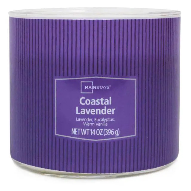 Alt view image 3 of 6 - Mainstays 3-Wick Decorative Wrap Candle, Coastal Lavender, 14 oz