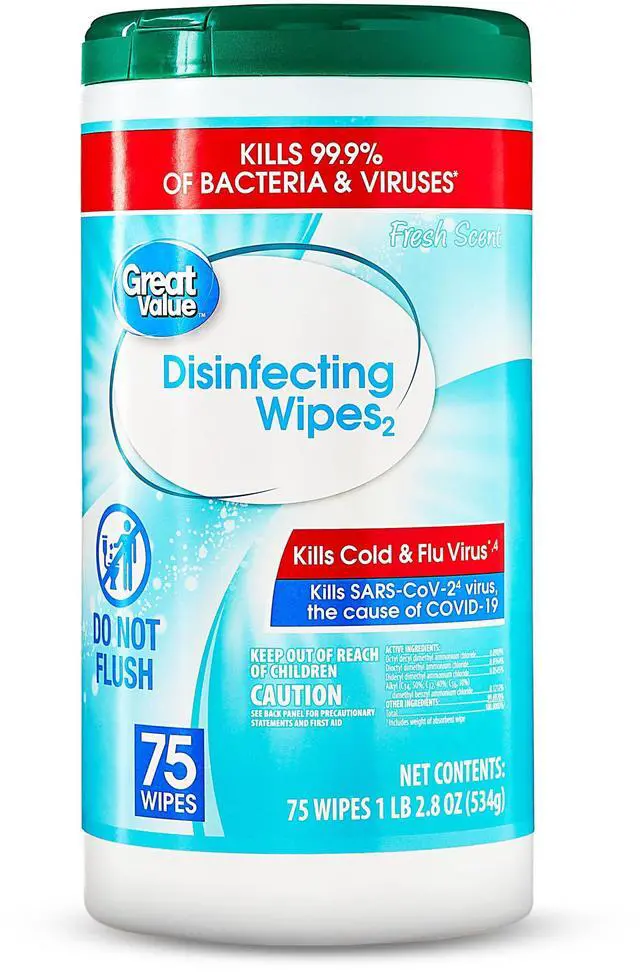 Main image of Great Value Disinfecting Wipes - Fresh Scent, 75 Count