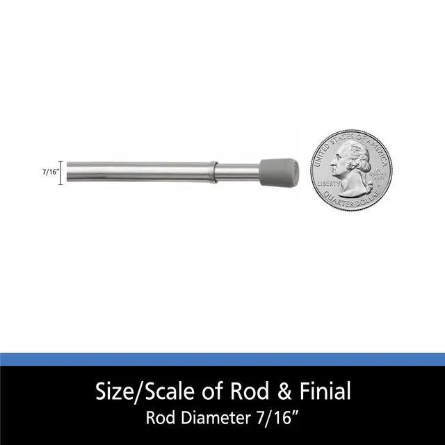 Alt view image 5 of 6 - Mainstays Adjustable Spring Tension Curtain Rod, 7/16 in, 18-28 in, Chrome (2 Pack)