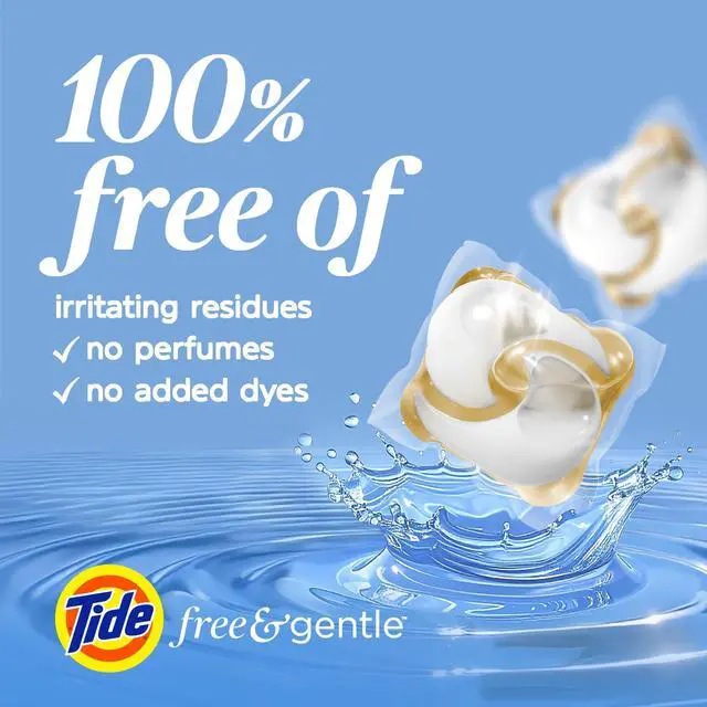 Alt view image 6 of 6 - Tide PODS Free and Gentle Hypoallergenic Unscented Laundry Detergent Soap Pacs, 14 Count