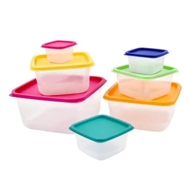 Alt view image 5 of 5 - Mainstays Plastic Rainbow Food Storage Set, Multi Color, 14 Count, for Leftover Storage and Reheating