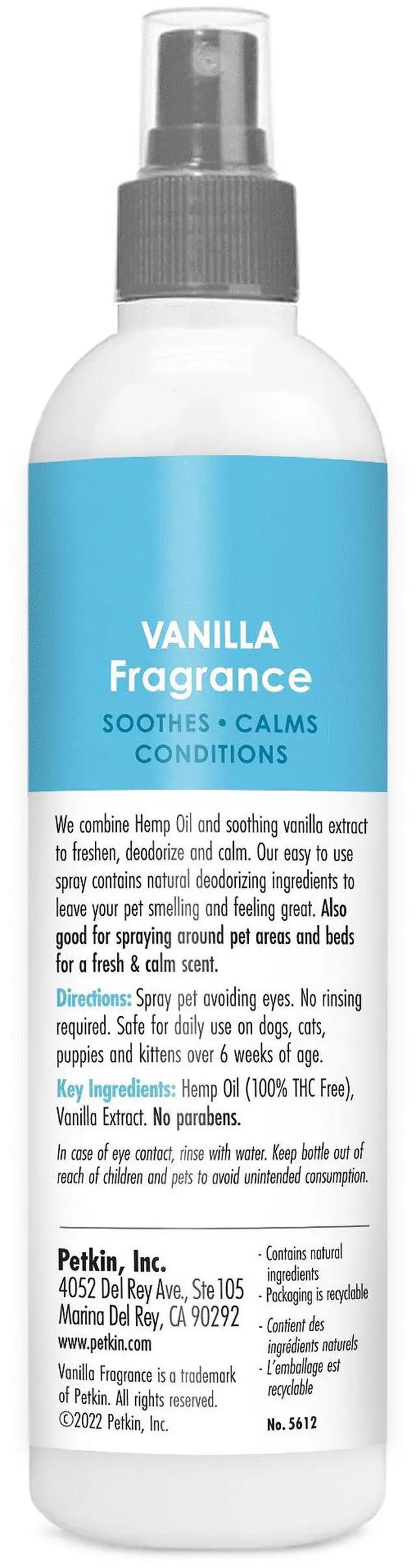 Alt view image 4 of 4 - Petkin Vanilla Fragrance with Hemp Oil, 8 fl oz, for Dogs and Cats