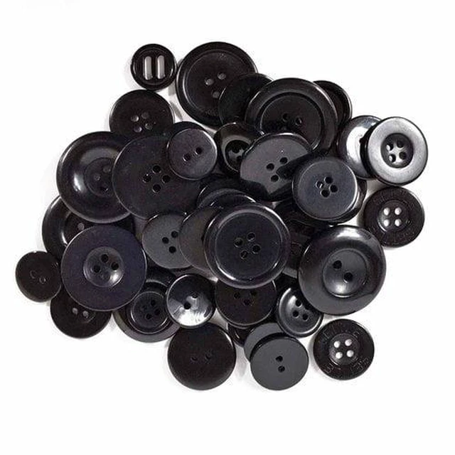 Alt view image 4 of 6 - Favorite Findings Value Black Assorted Sew Through and Shank Buttons, 4 Ounces