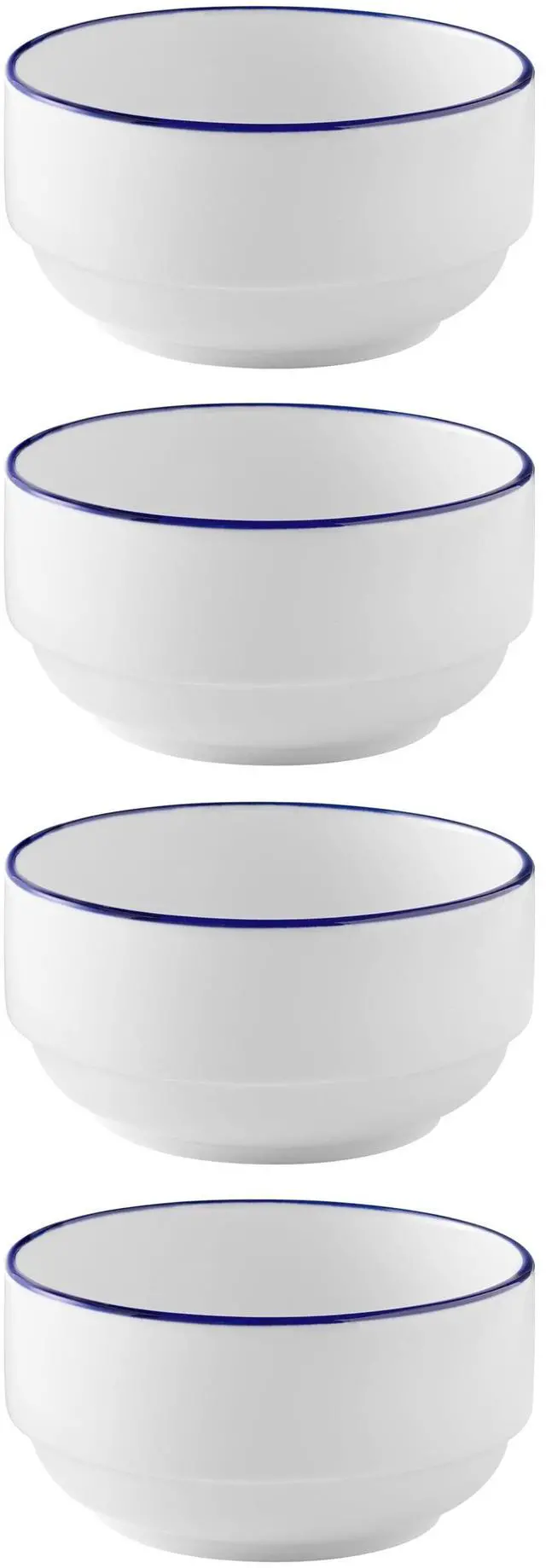 Alt view image 2 of 4 - Mainstays Blue Rim Stoneware Bowl (3-Pack)