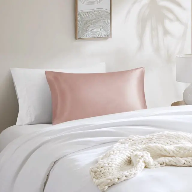 Alt view image 2 of 6 - Mainstays Satin Pillowcase Standard Blush Pink 1 Pack Frizz Control & Cooling Comfort