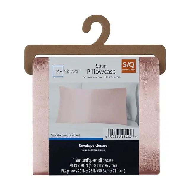 Alt view image 4 of 6 - Mainstays Satin Pillowcase Standard Blush Pink 1 Pack Frizz Control & Cooling Comfort