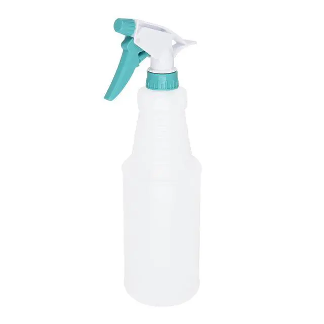 Alt view image 3 of 6 - Mainstays Plastic Clear Spray Bottle with Teal Lid and Nozzle, 28 oz, 4 Pack