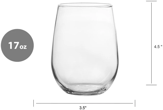 Alt view image 2 of 5 - Mainstays Clear Stemless Wine Glass Set (4 Pack), 17 oz