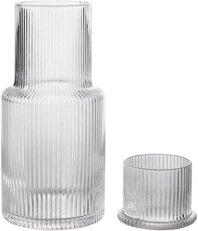 Alt view image 6 of 6 - Better Homes & Gardens 30 oz Glass Ribbed Carafe, Clear