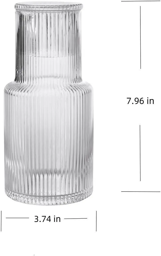 Alt view image 3 of 6 - Better Homes & Gardens 30 oz Glass Ribbed Carafe, Clear