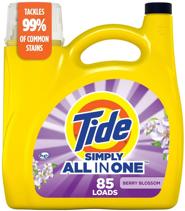 Main image of Tide Simply Liquid Laundry Detergent, Berry Blossom Scent, Clean & Fresh, 85 Loads, 107 fl oz