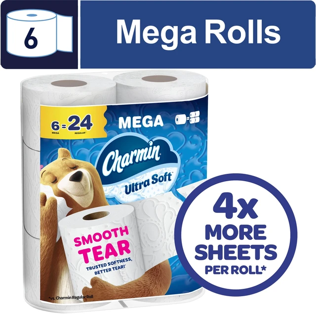 Main image of Charmin Ultra Soft Toilet Paper, 6 Mega Rolls