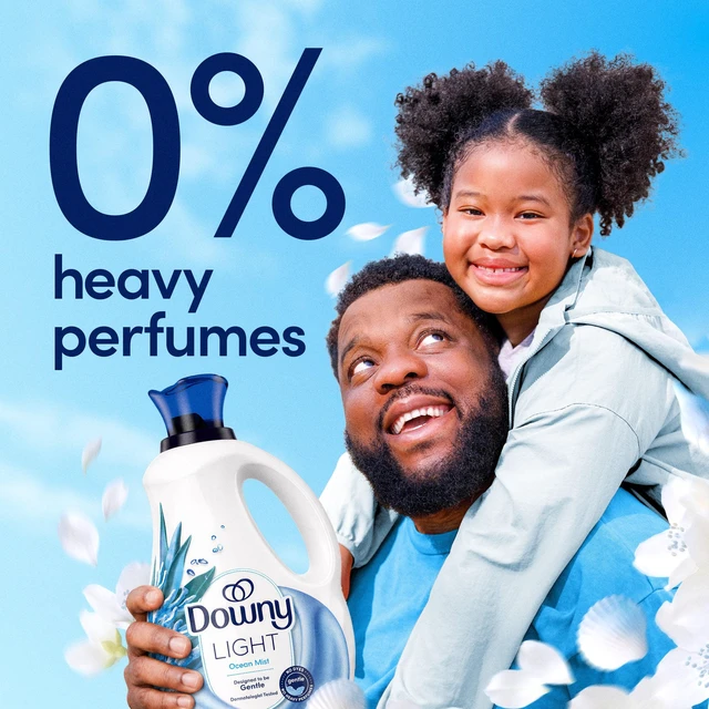 Alt view image 6 of 6 - Downy Gentle Soft + Fresh Liquid Fabric Softener, Ocean Mist Scent, 44 fl oz, 66 Loads